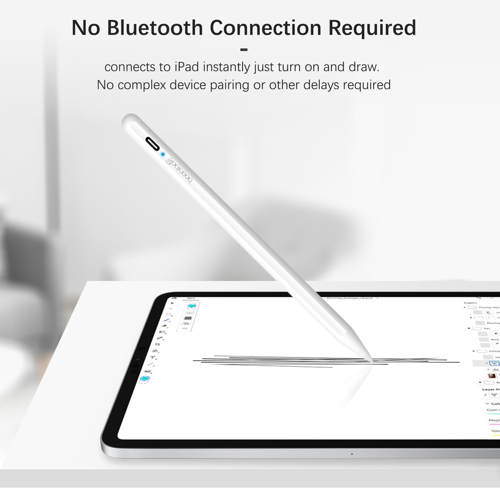 Goojodoq Touch Pen For9.7 2018 Pro 11 12.9 2018 Air 3 10.5 2019 10.2 Mini 5 (9th)