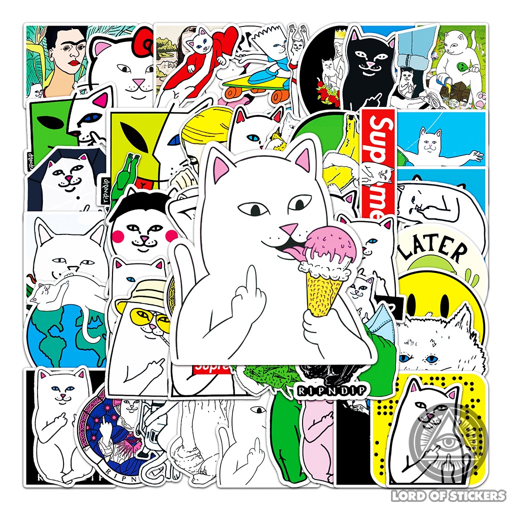 Set 56 Hình Dán Mèo RIPNDIP Sticker Meme Vui Nhộn Hài Hước Chống Thấm Nước Trang Trí Mũ Bảo Hiểm, Laptop, Ván Trượt, Sổ