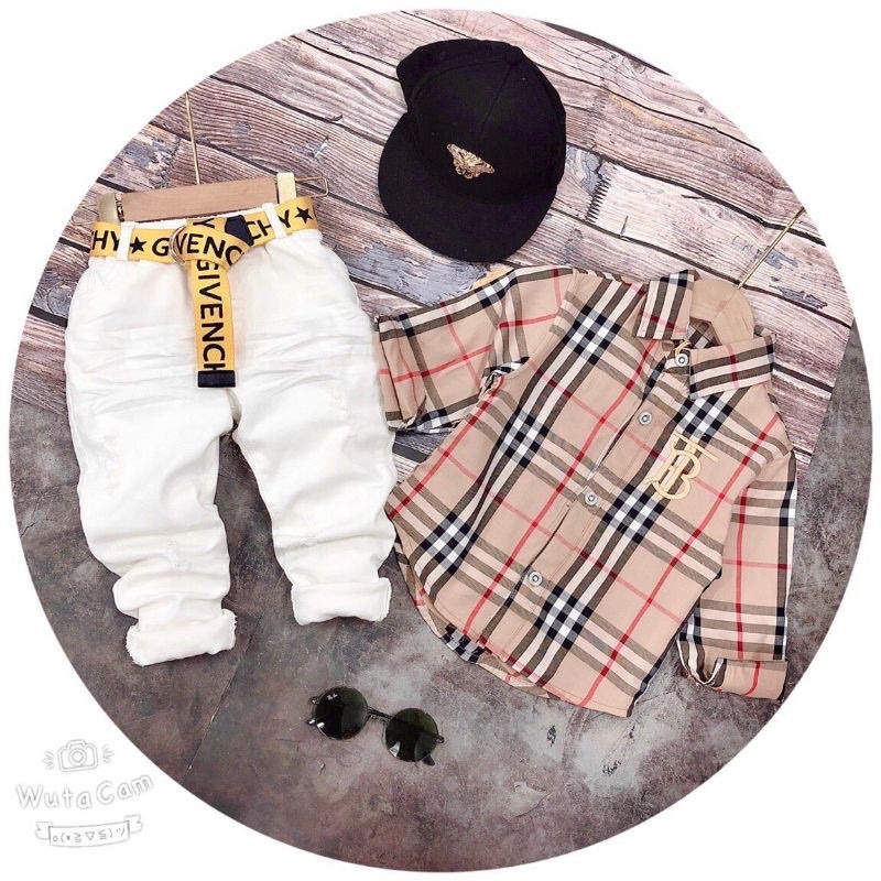 Áo sơ mi kẻ cho bé trai hàng loại 1 9-25kg