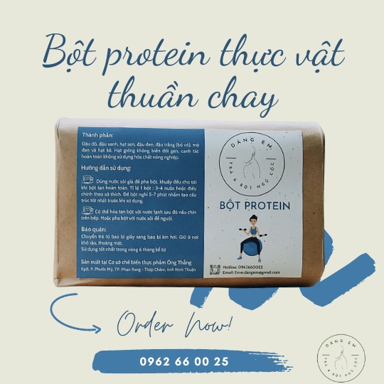BỘT PROTEIN THỰC VẬT THUẦN CHAY NGUYÊN CHẤT TỪ ĐẬU, HẠT - 500G