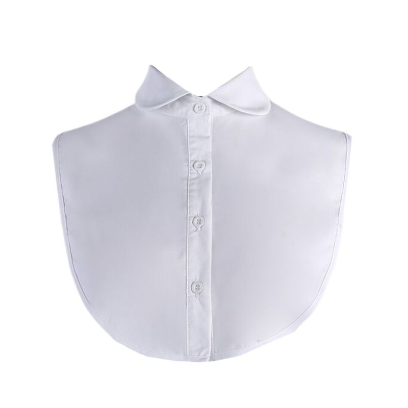 Yoii Áo Sơ Mi Nửa Cổ Rời Màu Trơn In Họa Tiết Kẻ Ô Có Thể Tháo Rời Cho Nữ