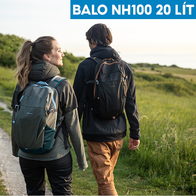 Balo Thể Thao Leo Núi, Dã Ngoại QUECHUA NH100 20 Lít Tiện Dụng - Nâu kaki