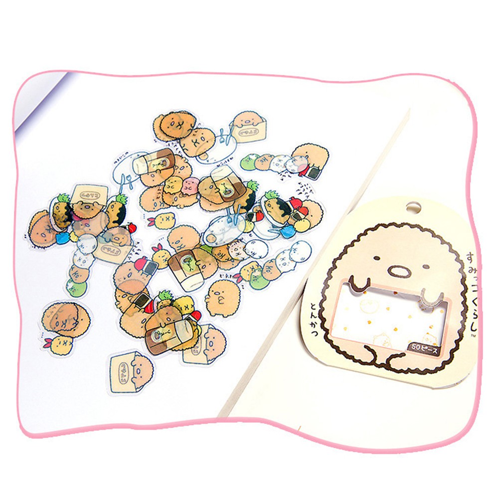 Set 50 miếng dán hình Kawaii Sumikko Gurashi dùng trang trí sổ tay / nhật ký / Máy tính / Notebook DIY