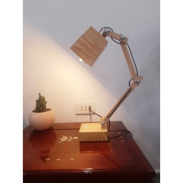 Đèn bàn gỗ handmake thủ công, làm đèn học, làm việc, đèn ngủ,decord