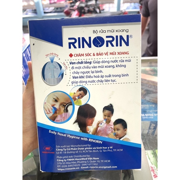 [COMBO BÌNH VÀ GÓI RỬA MŨI] RINORIN NƯỚC MUỐI RỬA MŨI