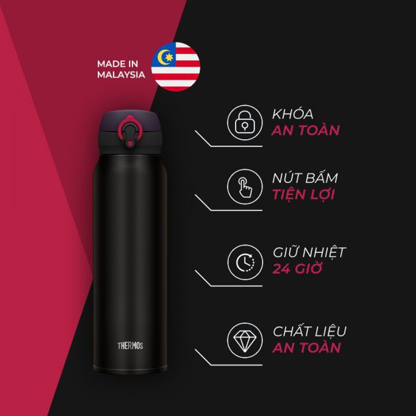 Bình giữ nhiệt Thermos nút bấm JNL-752 750ml màu đen
