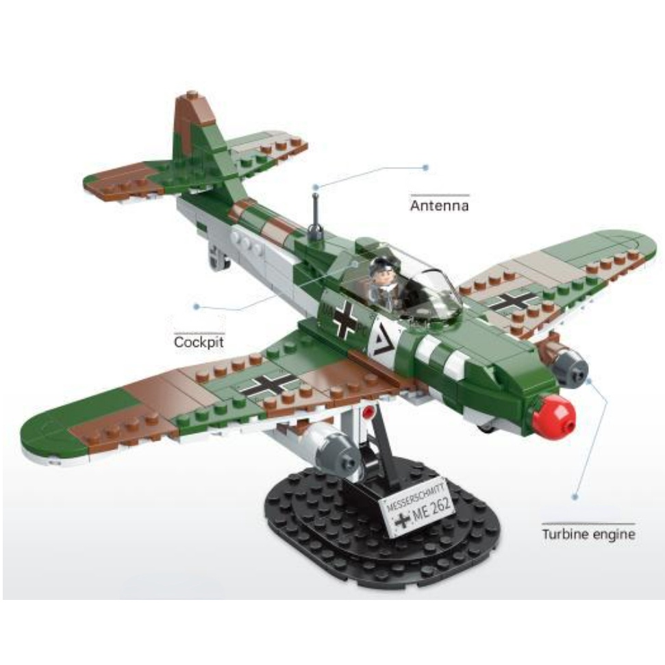 Bộ 427 Mô Hình Máy Bay Chiến Đấu MOC WW2 Messerschmitt ME-262 Schwalbe Đồ Chơi