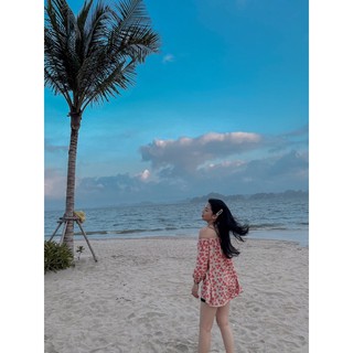 ( Ảnh thật ) A0530 Áo đũi trễ vai hoa