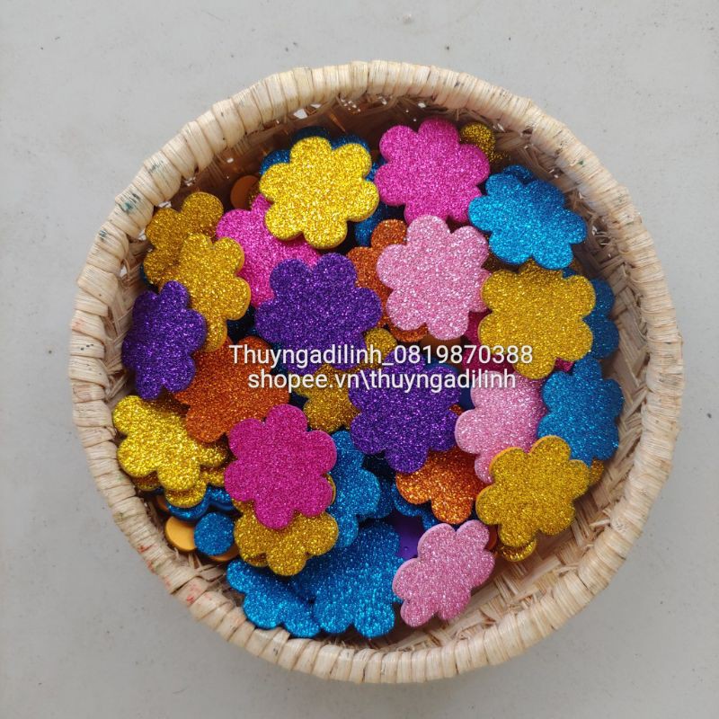 Sét 15 hình tim xốp kim tuyến mầm non!