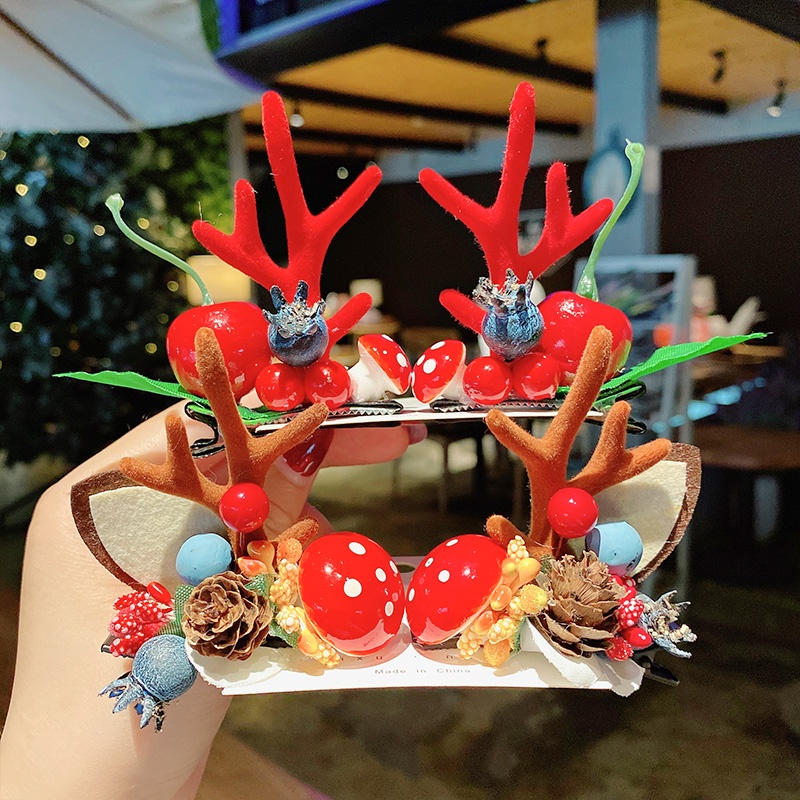 Kẹp Tóc Hình Tuần Lộc Giáng Sinh Dễ Thương Cho Bé Gái