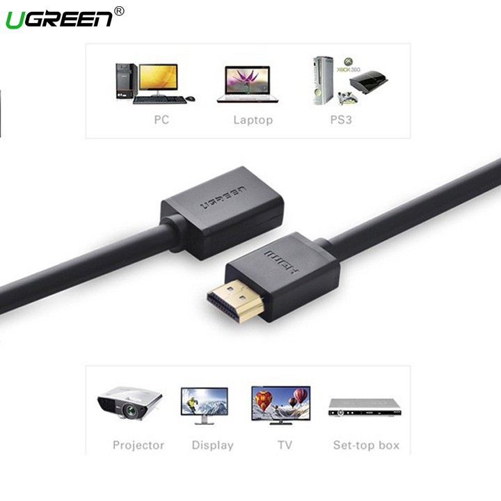 Cáp nối dài HDMI Ugreen HD107 hỗ trợ 4K 2K chính hãng