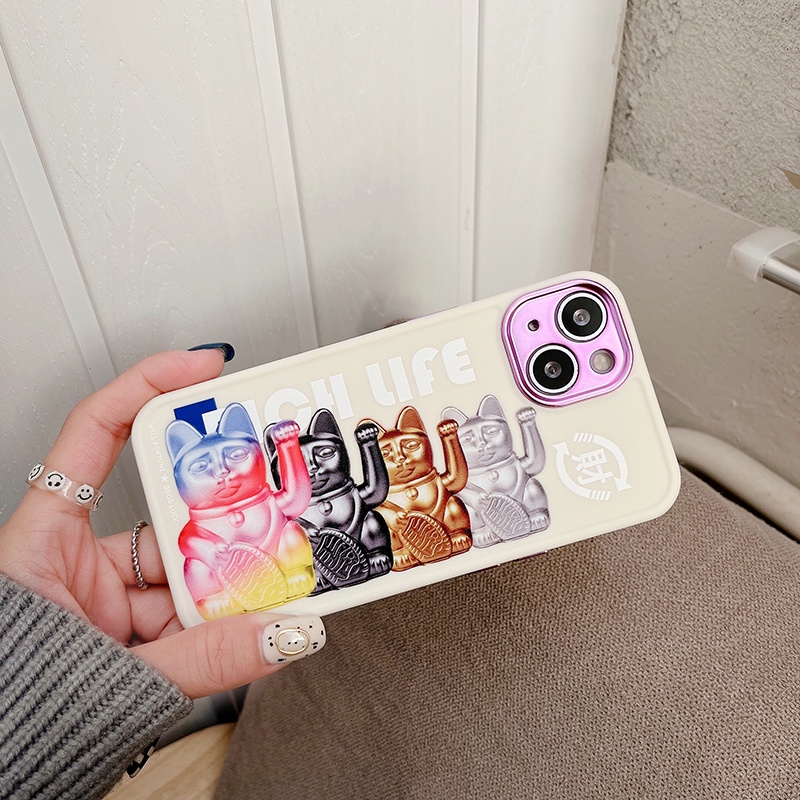 Ốp điện thoại in mèo may mắn thích hợp cho iPhone 11 12 13 Pro Max pro 11 iX XS XR Xs MAX 7plus 8plus 7 PLUS 8 PLUS