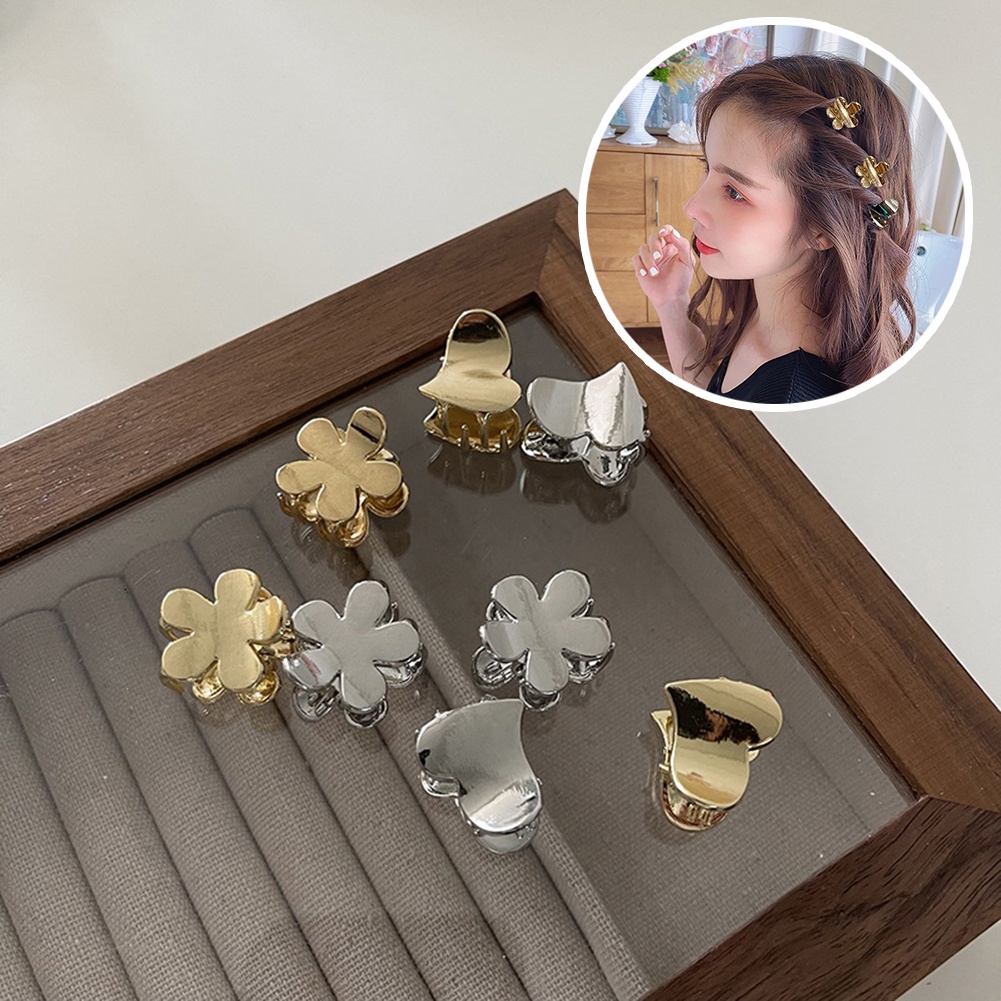 Kẹp Tóc Kim Loại Mini Hình Hoa/Trái Tim Dễ Thương Thời Trang Dự Tiệc
