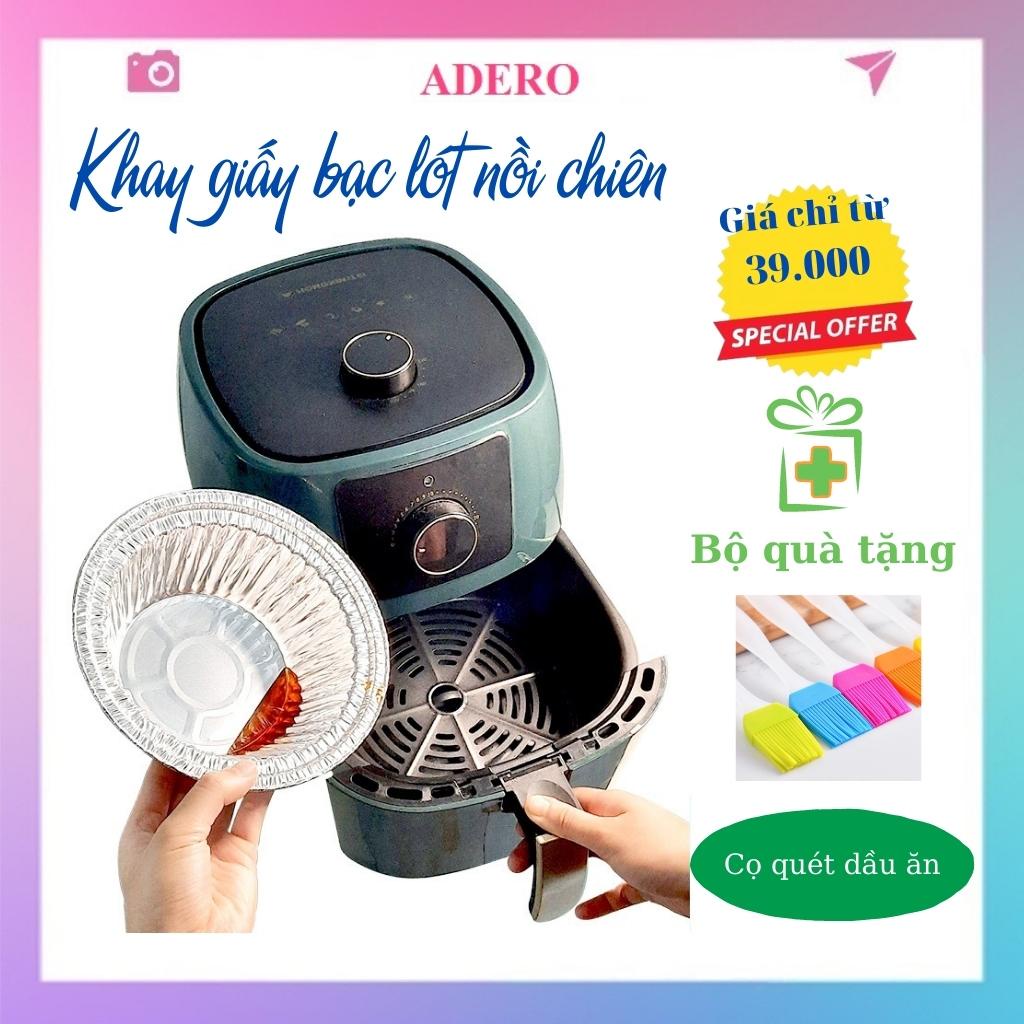 khay giấy bạc ADERO lót nồi chiên không dầu tròn nướng bánh thực phẩm AD51