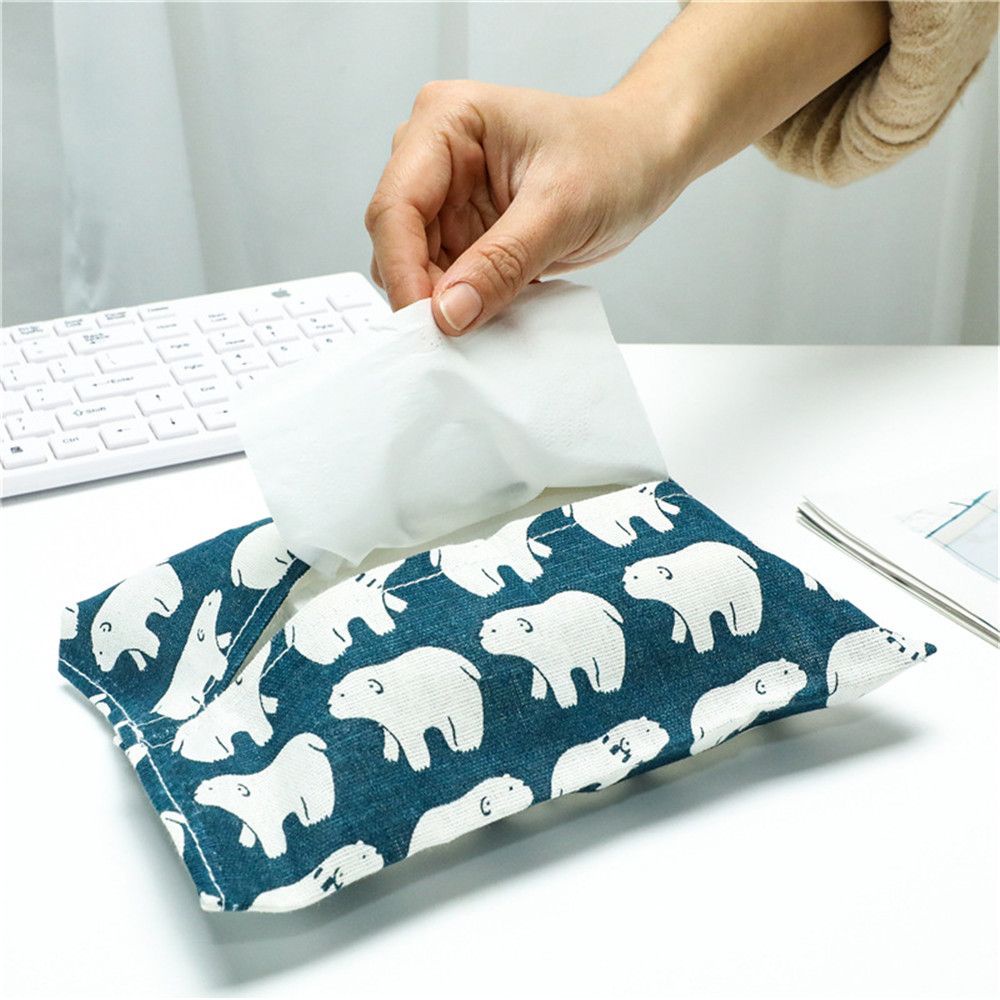CONOPERY Giá đỡ đựng khăn giấy bằng vải lanh cotton phong cách Bắc Âu sáng tạo