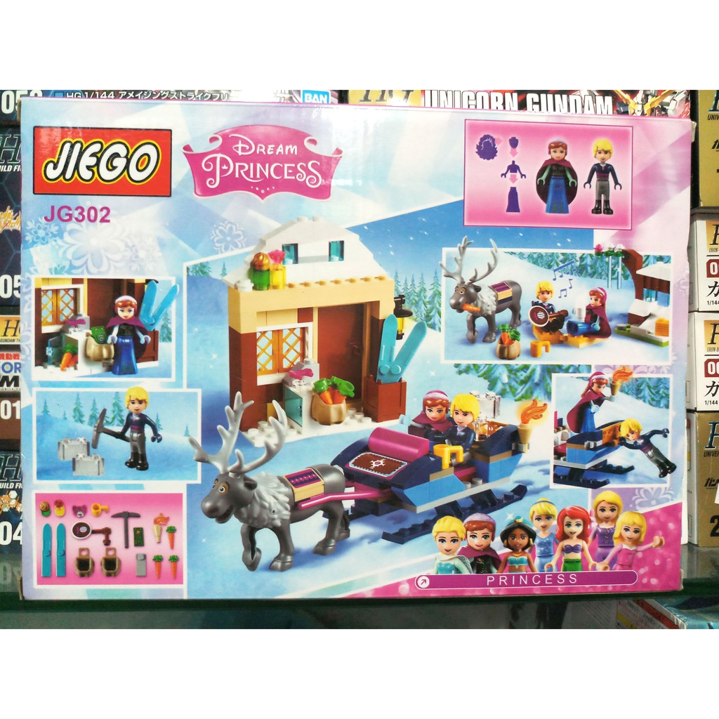 ĐỒ CHƠI XẾP HÌNH LEGO CÔNG CHÚA ELSA NỮ HOÀNG BĂNG GIÁ DISNEY BỘ LẮP RÁP LÂU ĐÀI TUYẾT JIEGO JG301