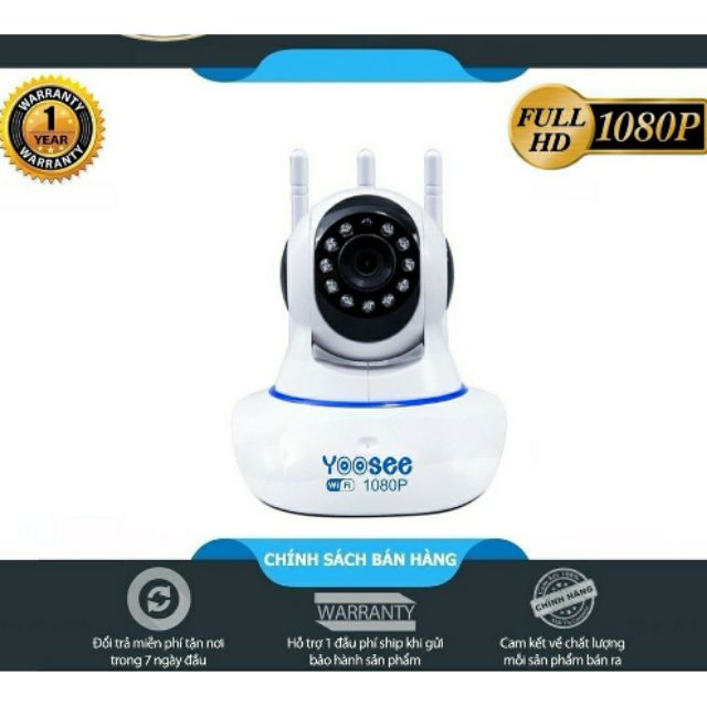 Camera IP Wifi Yoosee 3 Râu 2.0M FullHD 1080P