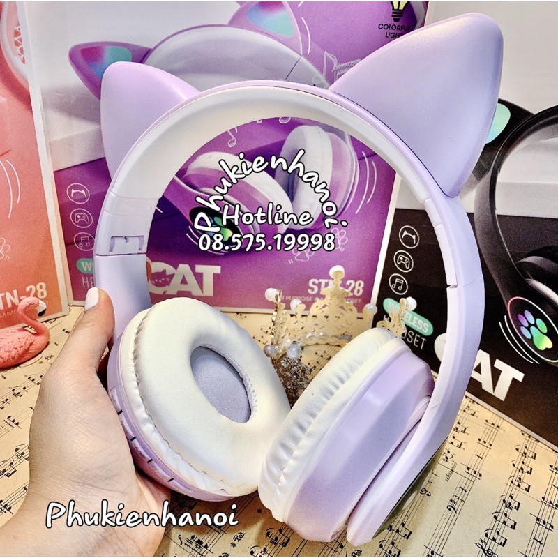 Tai Nghe Mèo Không Dây , Chụp Tai Mèo STN28 , Bluetoth 5.0 , Có mic đàm thoại | BigBuy360 - bigbuy360.vn