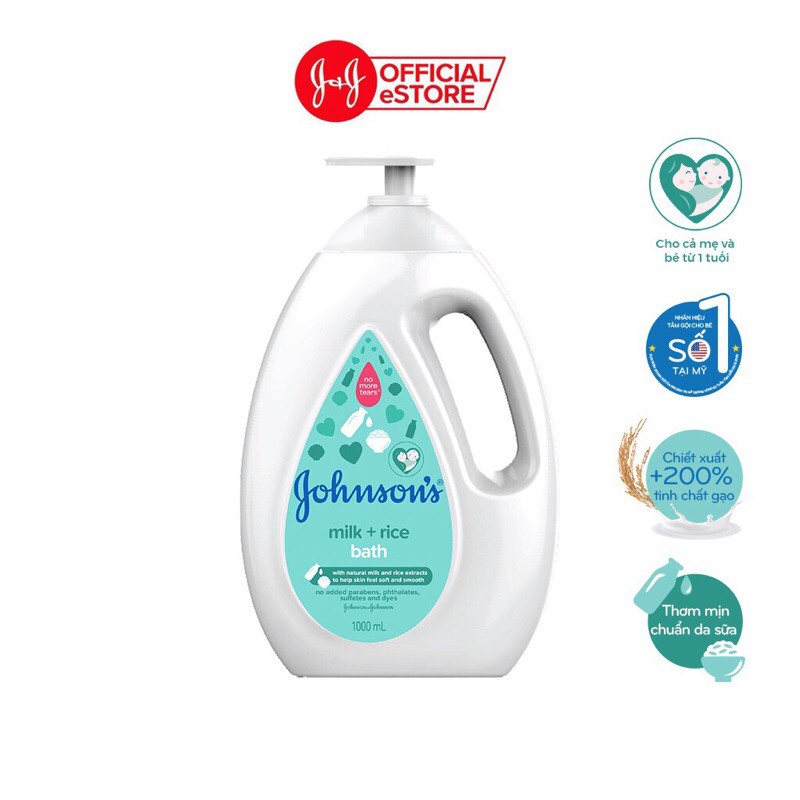 Sữa tắm Johnson’s Baby chứa  Sữa và Gạo 1000ml