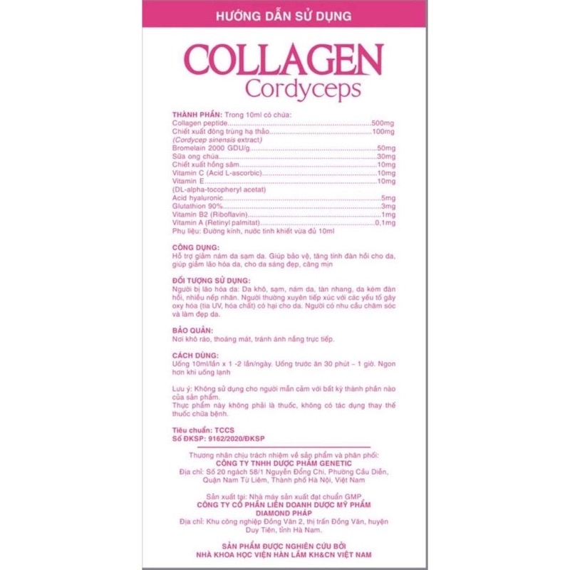 Collagen Cordyceps- Viện hàn lâm KHCNVN