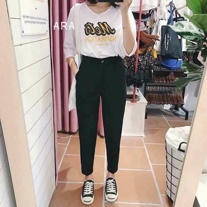 [Big Sale] Quần Baggy Vải Korean 9 Tấc Chất Tuyết Mưa đủ size S,M,L,XL