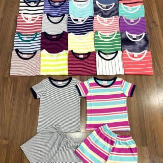 Combo 5Bộ cotton thun kẻ cho bé trai bé gái