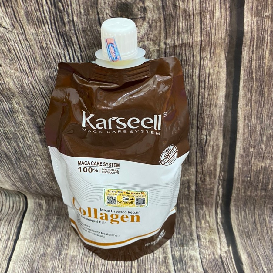 Kem Hấp - Ủ- Xả Phục Hồi Tóc Collagen Karseell Maca Dạng Túi 500ML chuẩn salon hàng loại 1 - mỹ phẩm ola