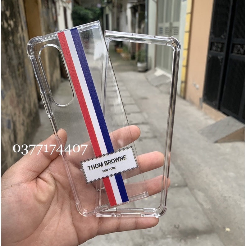 Samsung Z Fold 3 5G_Ốp lưng dẻo Silicon chống sốc 2 mảnh Thom Brone cờ mỹ siêu đẹp