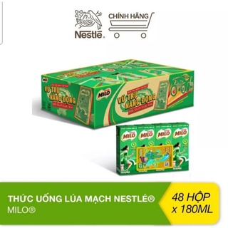 Sữa lúa mạch nestlé® milo® thùng 48 hộp x 180ml hsd: 02/2023