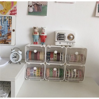 Hộp đựng Washi Tape trang trí bàn học trong suốt nhỏ gọn cute