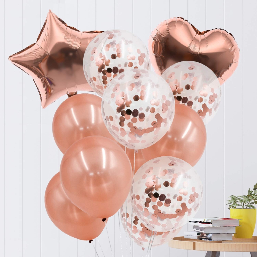 12&quot;/18&quot;Rose gold series balloon wedding proposal confession supplies happy birthday party decoration balloon set