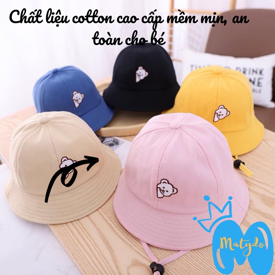 Mũ cho bé gái bé trai mũ nón vành tròn hình gấu nhỏ đáng yêu phụ kiện mũ nón MU013