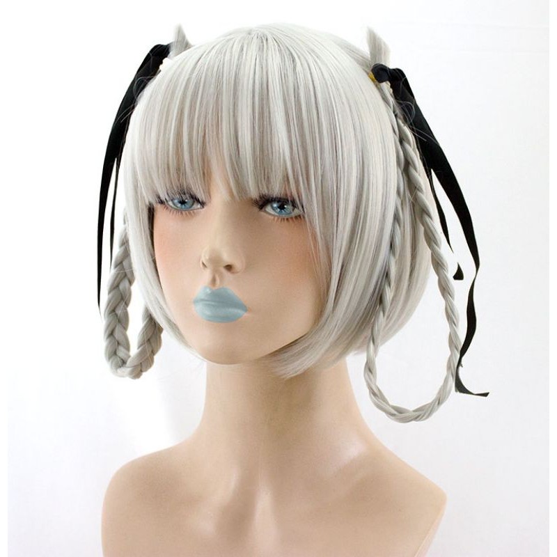 [sẵn] Wig/tóc giả cosplay Kirari Momobami - Học viện đỏ đen: Kakegurui màu trắng xám bạc [Miu Cosplay]