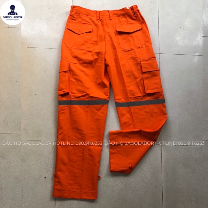 Quần áo điện lực cam có phản quang