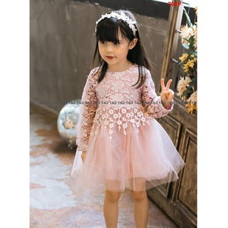 THANH LÝ Váy Công Chúa Quảng Châu Ren Cao Cấp T&Z Cho Bé Gái