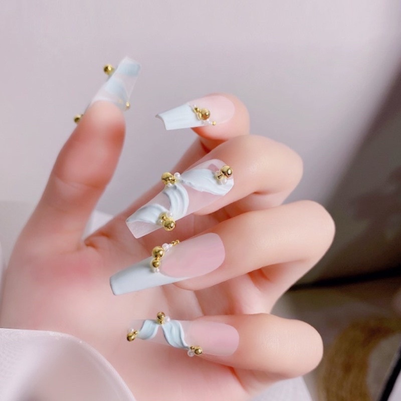 Bi nail trang trí móng vàng bạc mix size 6 ô- Cheap Nail