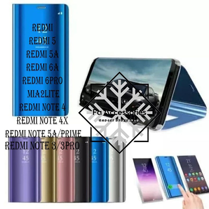 Ốp Điện Thoại Nắp Lật Tráng Gương Thông Minh Cho XIAOMI REDMI note 3 3pro 4 4x redmi5 5 5a prime 6a 6pro mia2lite pro