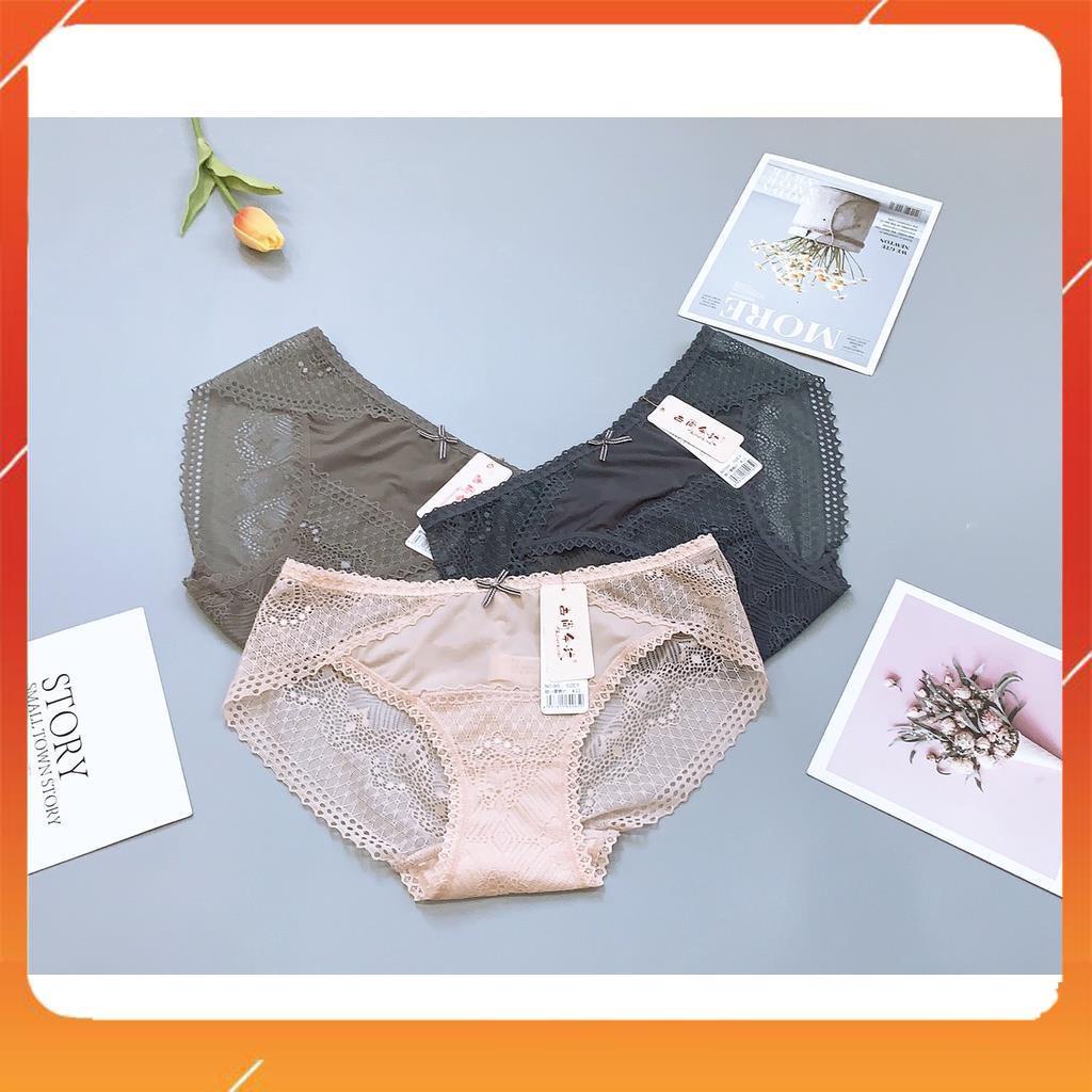 Quần lót nữ su lạnh cao cấp nhẹ tênh thoáng mát mix ren siêu xinh Q2918