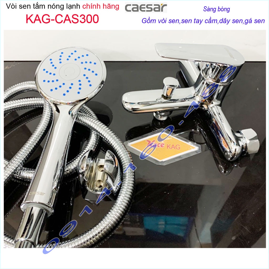Vòi sen nóng lạnh Caesar KAG-CAS300, Vòi gật gù có bát sen dùng cho máy năng lượng mặt trời giá tốt chất lượng