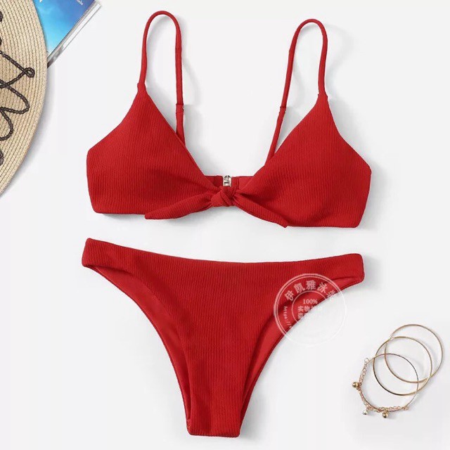 HÀNG CAO CẤP -  [NHIỀU MÀU] BIKINI CHẤT THUN TĂM 2 DÂY BUỘC NƠ STYLE ÂU MỸ  - Hàng Cao Cấp | BigBuy360 - bigbuy360.vn