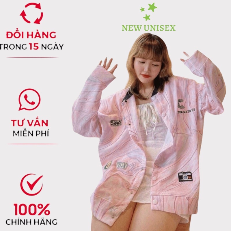 Áo Khoác Bomber Nỉ Loang, Áo Khoác Nữ Form Rộng Đi Học, Áo Khoác Hot Trend TP586 [NewUnisex]
