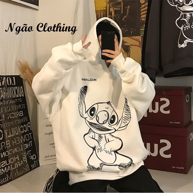 Áo Hoodie Unisex Form Rộng In Họa Tiết Hoạt Hình, Cá Tính, Chất Liệu Nỉ Cao Cấp – Ngão Clothing HDN05