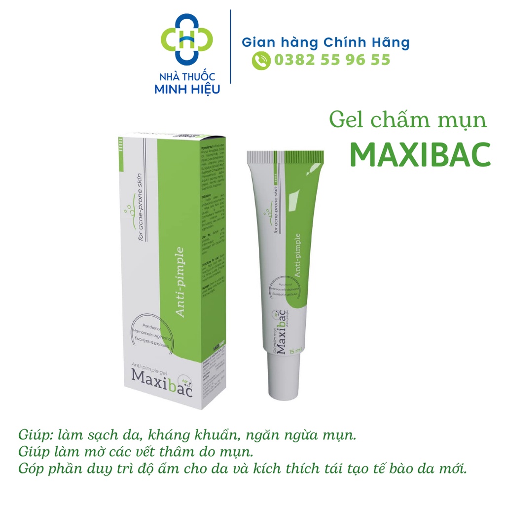 Gel chấm mụn Maxibac tuýp 15ml