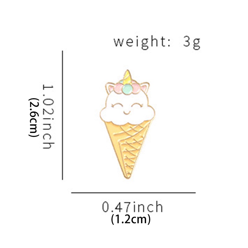 Ghim Cài Áo Kim Loại Tráng Men Hình Kỳ Lân Hoạt Hình Đáng Yêu Cho Nữ