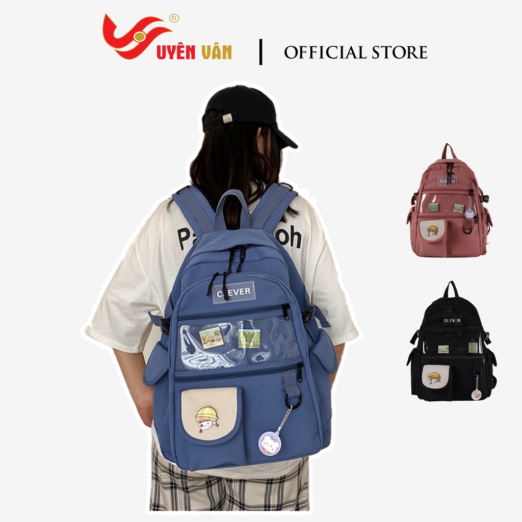 Balo unisex nam nữ đi học đi chơi thời trang hàn quốc ulzzang dễ thương kèm phụ kiện 479
