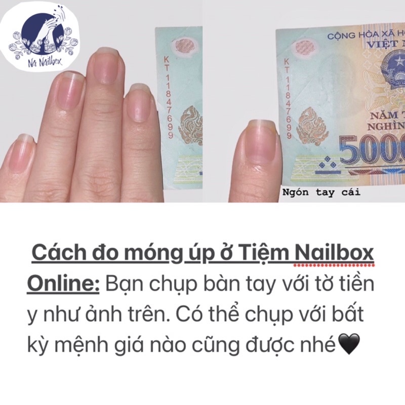 Nailbox đen trái tim đính đá lấp lánh