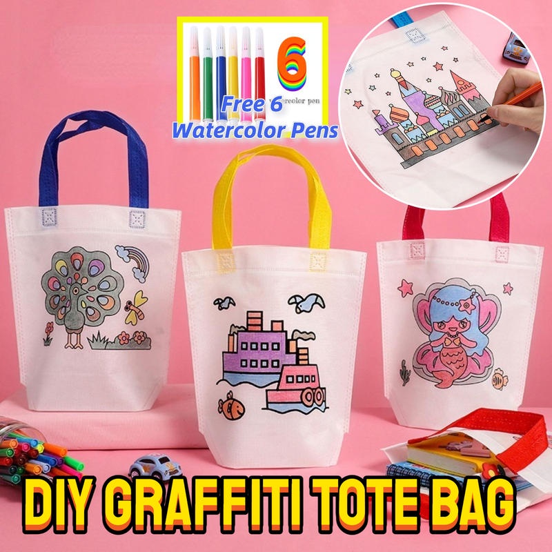 Túi Vải Vẽ Graffiti DIY Thân Thiện Với Môi Trường Cho Bé