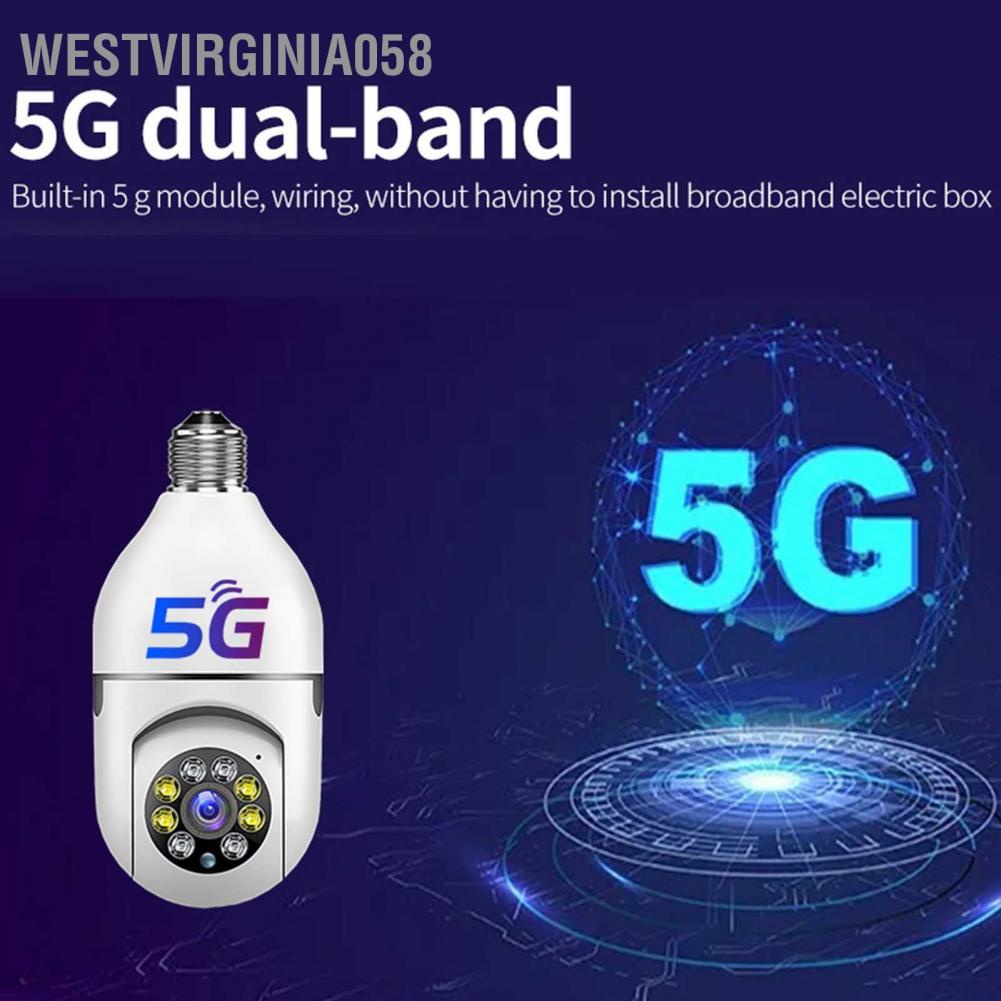 Có thể bán buôn Giá đỡ đèn Camera không dây 360 độ 2.4GHz và 5G WiFi 110‑220V 1080p bóng phát hiện chuyển động Hàng giao ngayWestvirginia058