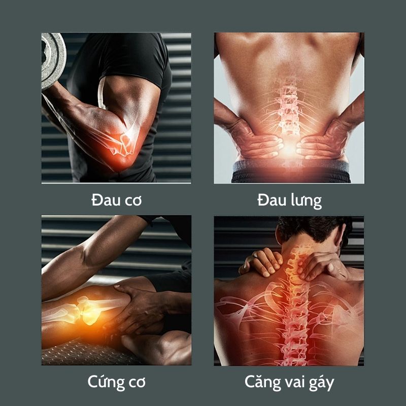 Súng massage mini cầm tay JIASHI, máy mát xa toàn thân đa năng thông minh 4 đầu 32 chế độ màn hình cảm ứng SMS02