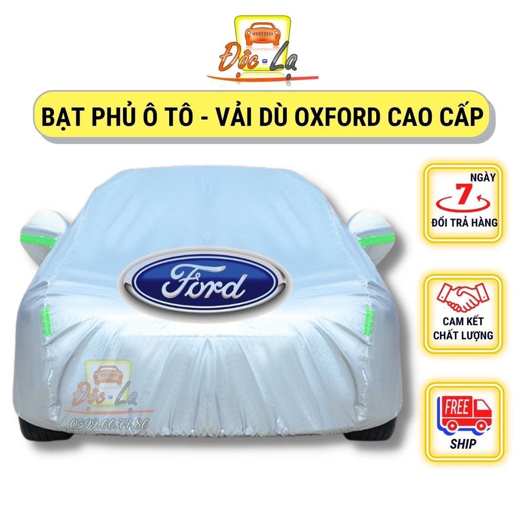 Bạt Phủ Ô Tô Vải Dù Ford EcoSport, Everest, Escape, Focus, Explorer, Ranger chống nóng, chống nước, có phản quang